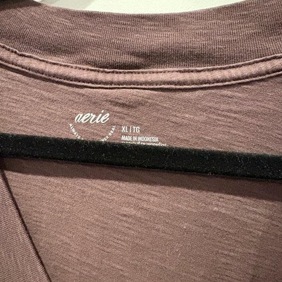 Aerie Brown Crop T-Shirt Short Sleeve Relaxed - Picture 2 of 3